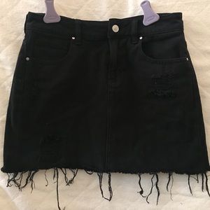 Back denim mini skirt!